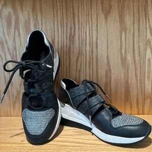 Michael Kors Black and Gray Women's Sneakers